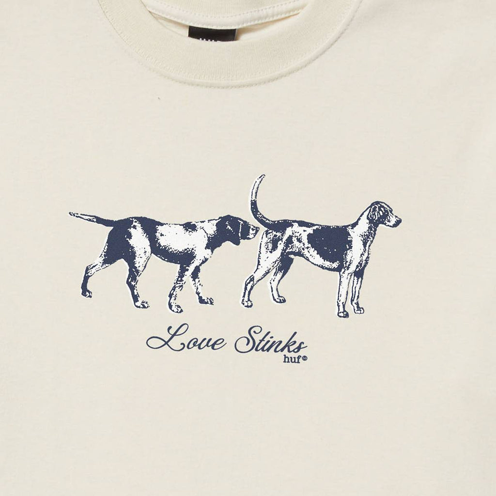 Huf T-shirt Love Stinks S/s Tee Bone Beige Uomo - 2