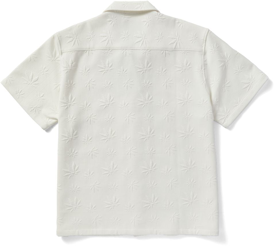 Huf Camicia Plantlife Jacquard Shirt White Bianco Uomo - 2