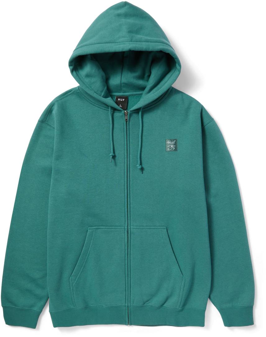 Huf Felpa Horus F/z Hoodie Zip Pine Verde Uomo - 1