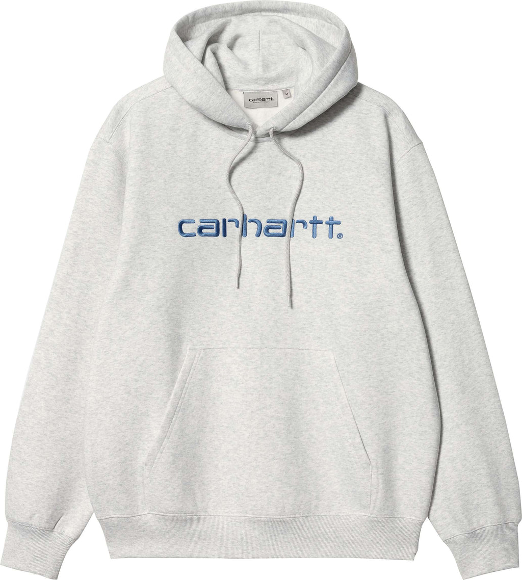 Carhartt Wip Felpa Hooded Carhartt Sweat Ash Heather Liberty Grigio Uomo - 1