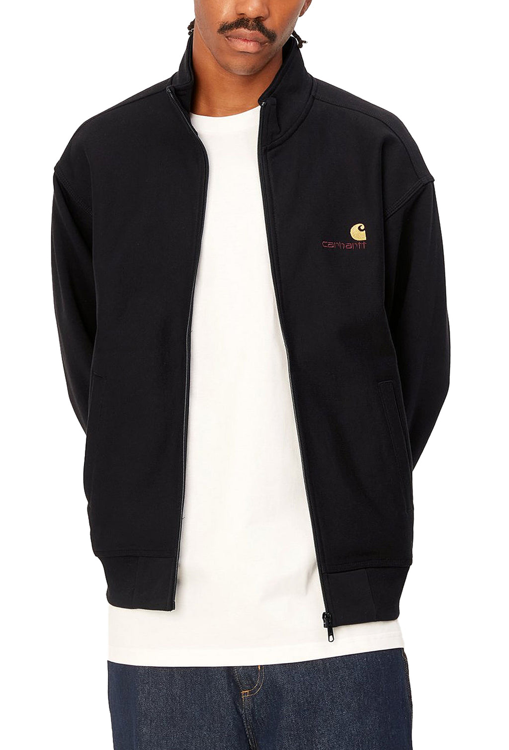 Carhartt Wip Felpa American Script Jacket Black Nero Uomo - 3