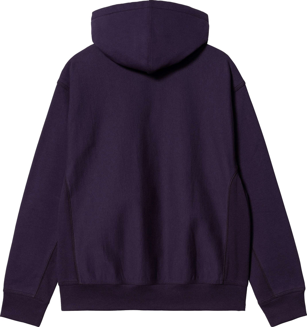 Carhartt Wip Felpa Hooded American Script Sweat Cassis Viola Uomo - 2
