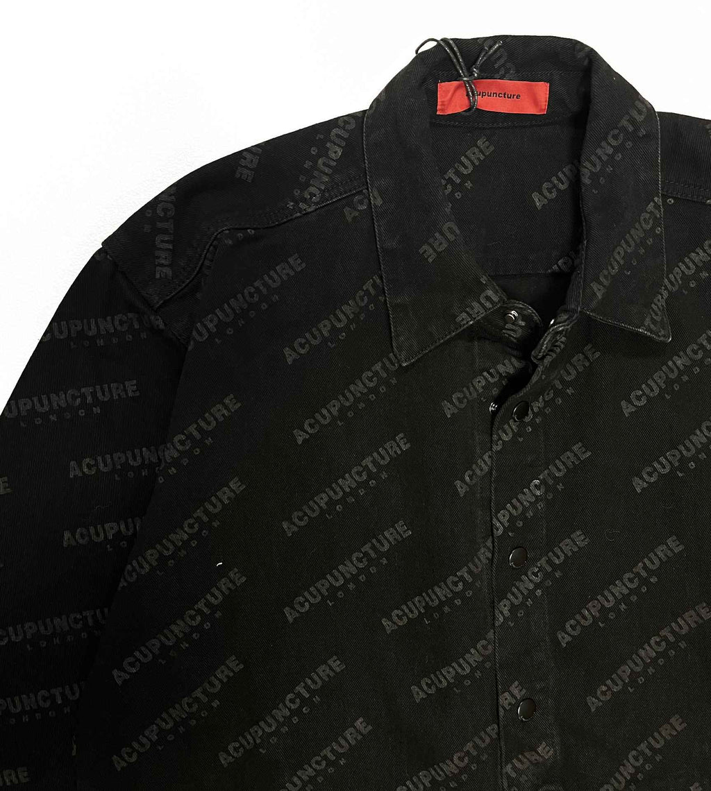 Acupuncture Giacca Acu Shacket All Over Jeans Black Nero Uomo - 3