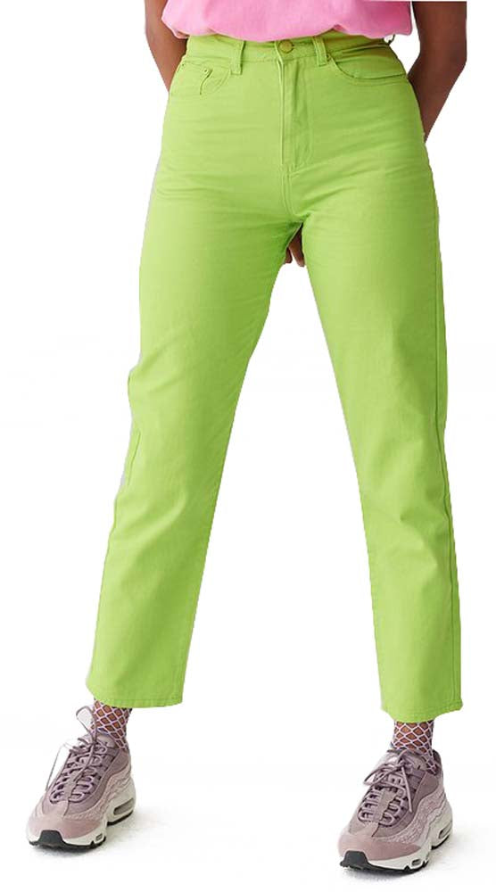 Lazy Oaf pantaloni LO Lime Mom Jeans green