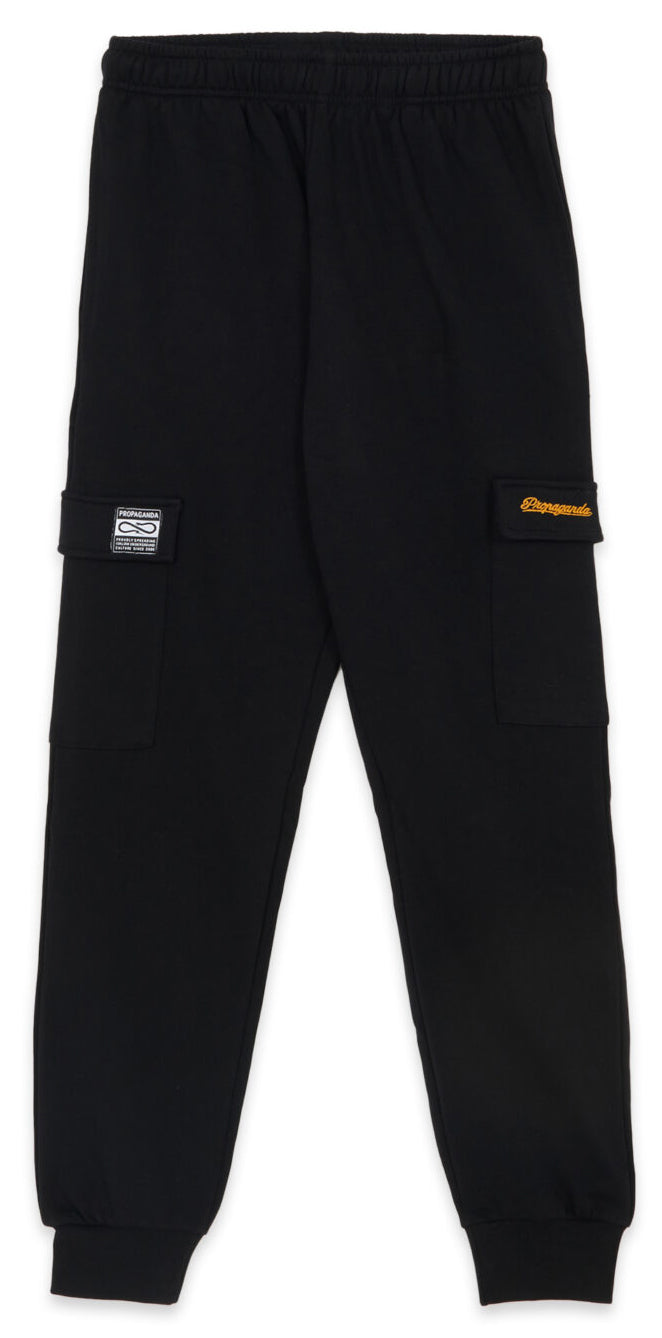 Propaganda Pantaloni Signature Cargo Sweat Pant Black Nero Uomo - 1