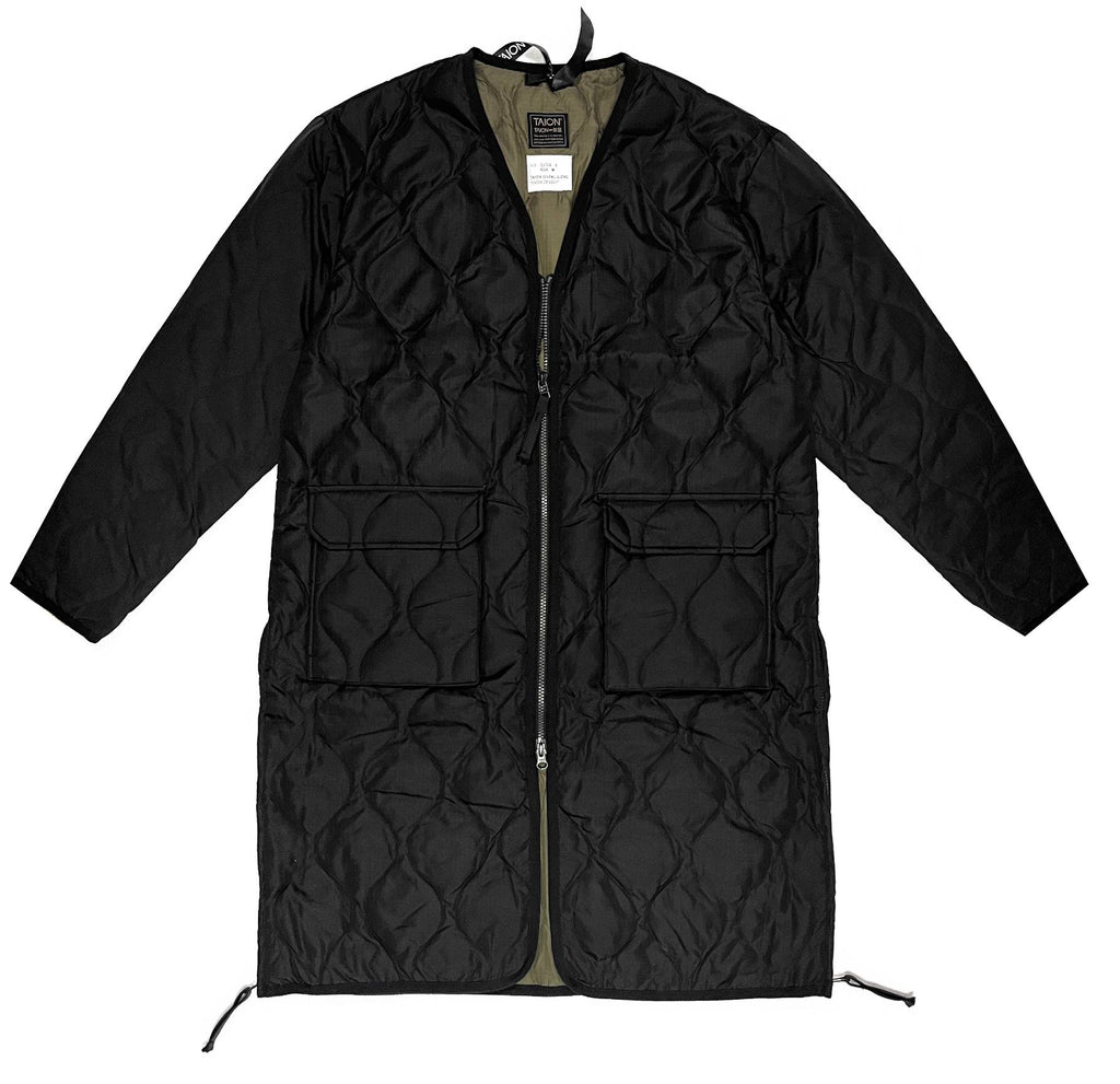 Taion Giacca Military V Neck Zip Down Coat Black Nero Uomo - 1