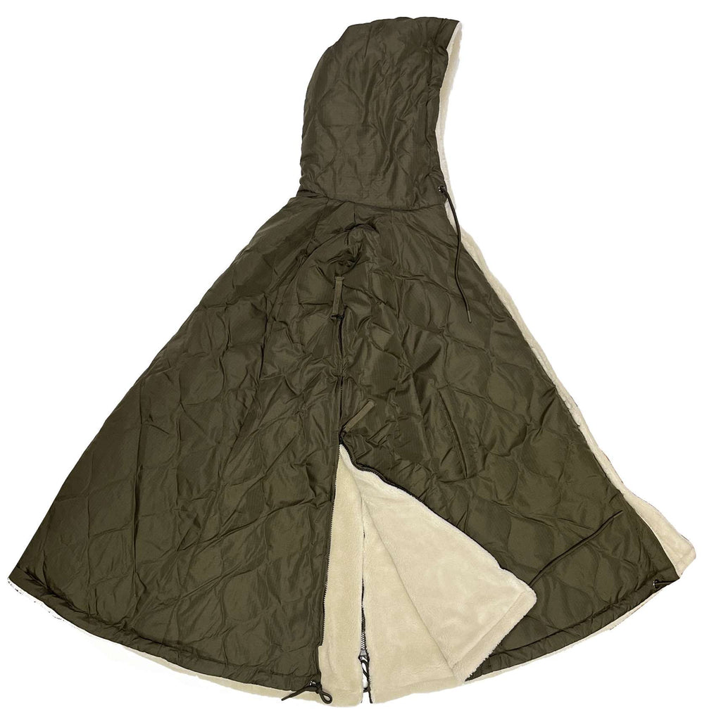 Taion Poncho Military Cape Dark Olive Cream Verde Uomo - 3