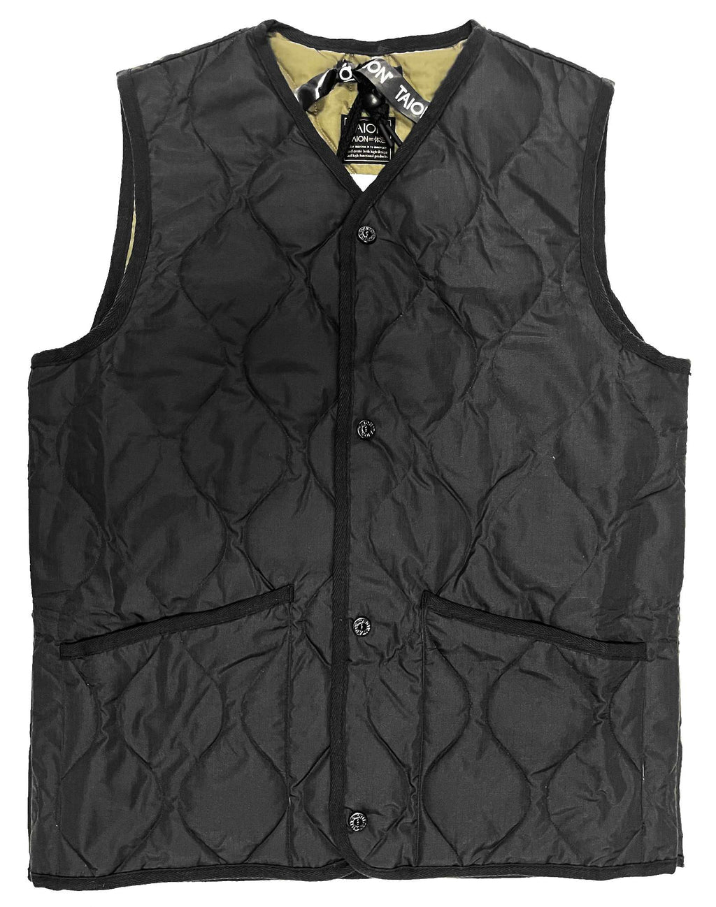 Taion Gilet Military V Neck Snap Vest Black Nero Uomo - 1