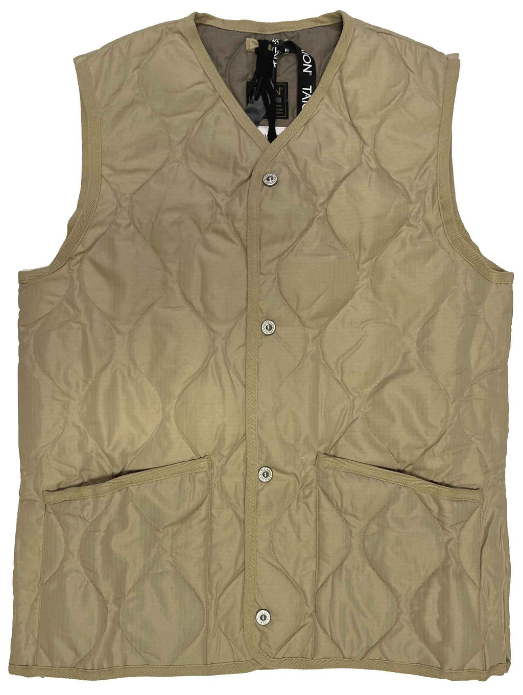 Taion Gilet Military V Neck Snap Vest Cream Giallo Uomo - 1