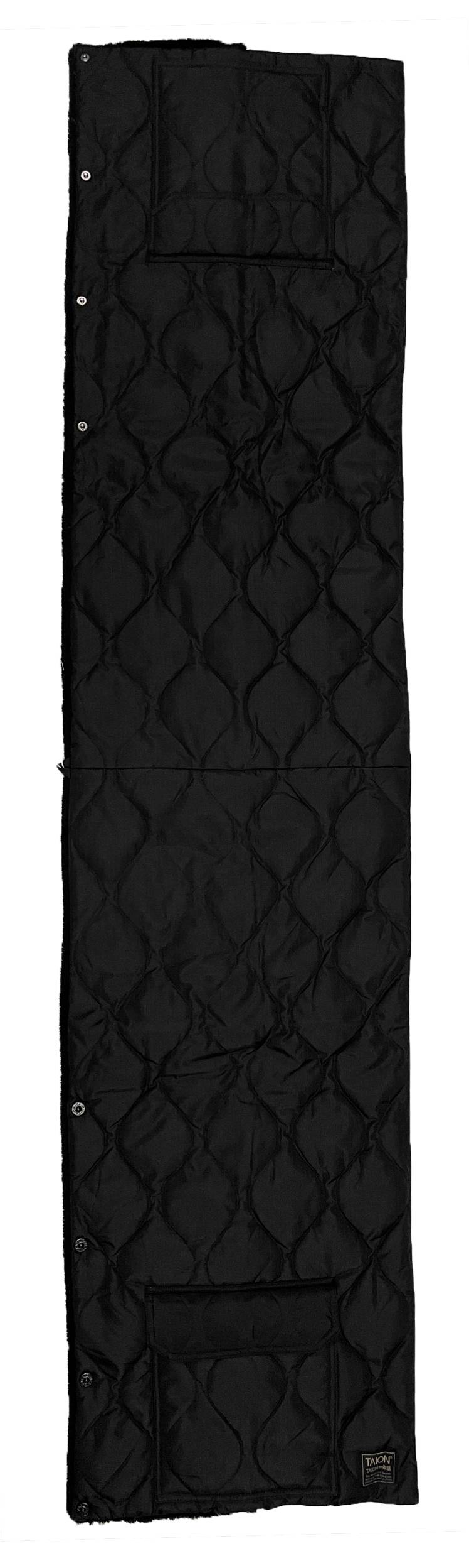 Taion Sciarpa Military Reversible Down Stole Black Black Nero Uomo - 4