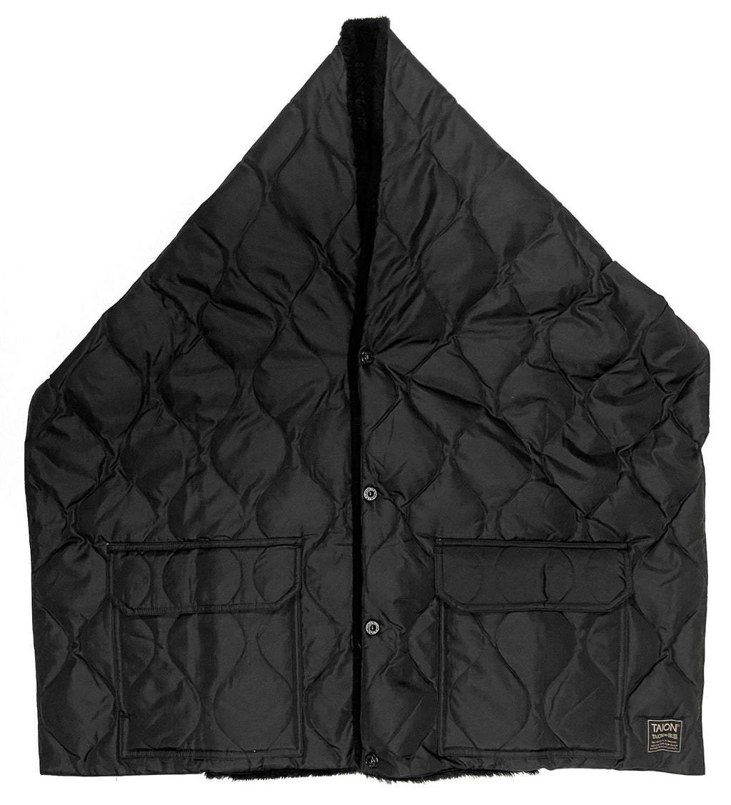 Taion Sciarpa Military Reversible Down Stole Black Black Nero Uomo - 1