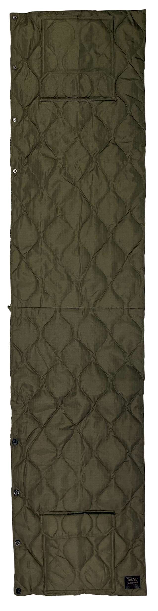 Taion Sciarpa Military Reversible Down Stole Dark Olive Cream Verde Uomo - 4