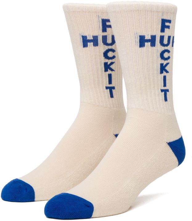 Huf Calze Strike Through Crew Socks Bone Beige Uomo - 1
