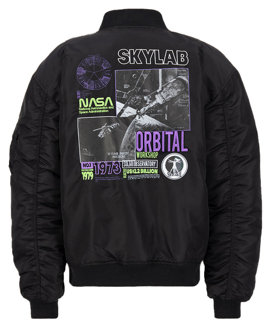Alpha Industries Giacca Ma-1 Nasa Skylab Bomber Black Green Uomo Nero