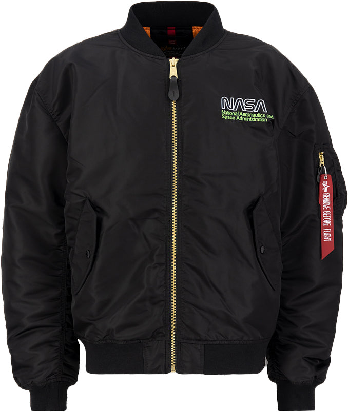 Alpha Industries Giacca Ma-1 Nasa Skylab Bomber Black Green Nero Uomo - 2