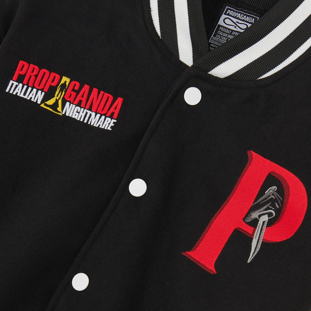 Propaganda Giacca Nightmare Varsity Black White Nero Uomo - 4