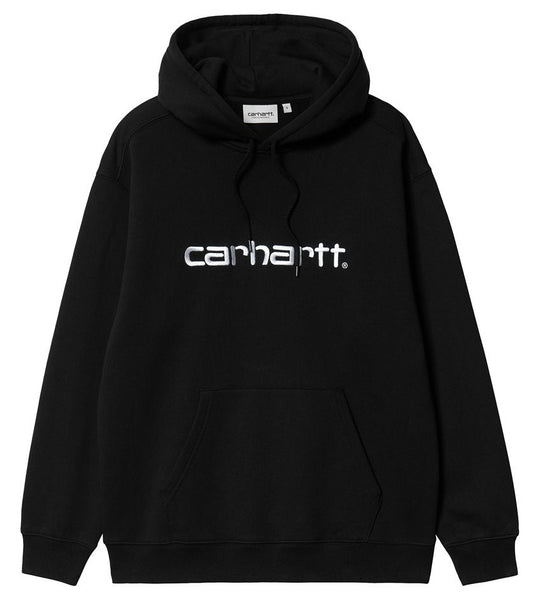 Carhartt Wip Felpa W Hooded Carhartt Sweatshirt Black White Donna Nero