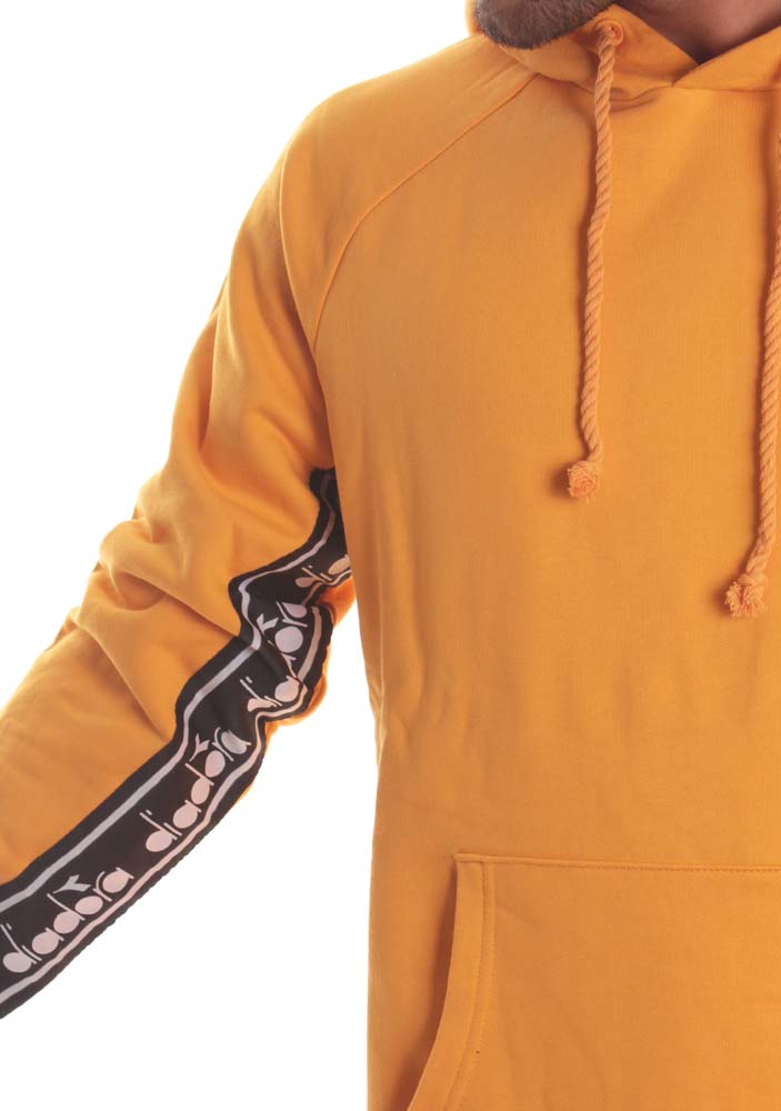 Diadora Felpa Hoodie Trofeo Orange Mustard Arancione Uomo - 3
