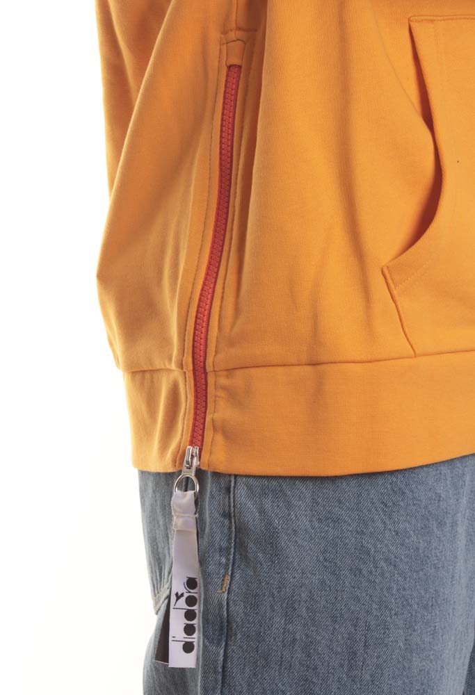 Diadora Felpa Hoodie Trofeo Orange Mustard Arancione Uomo - 4