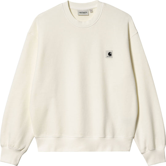 Carhartt Wip Felpa W Nelson Sweat Wax Garment Dyed Donna Bianco