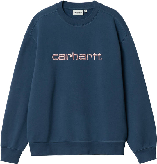 Carhartt Wip Felpa W Carhartt Sweat Squid Glassy Pink Donna Blue