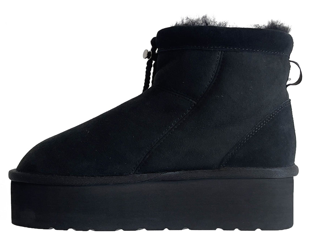 Adno Stivali Maxi Lull Bootie 6.4 W Sheep Skin Suede Black Nero Donna - 3