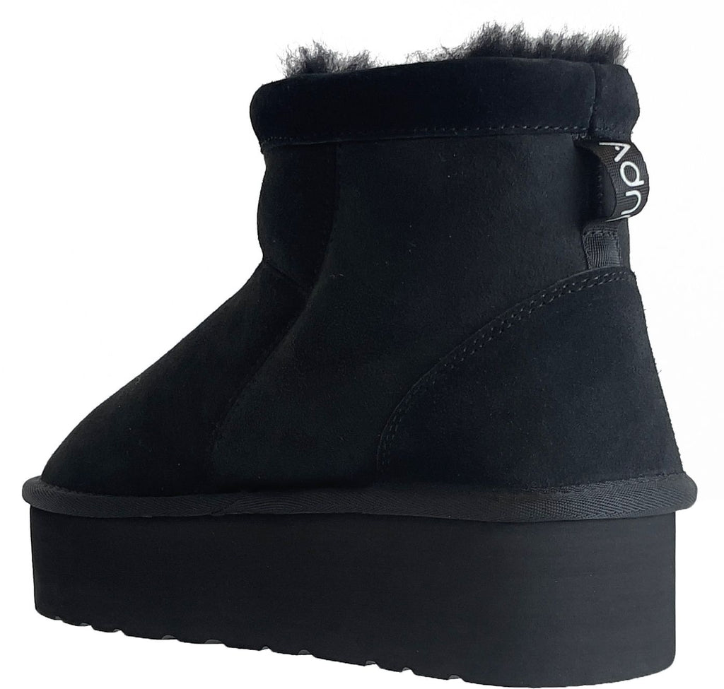 Adno Stivali Maxi Lull Bootie 6.4 W Sheep Skin Suede Black Nero Donna - 4