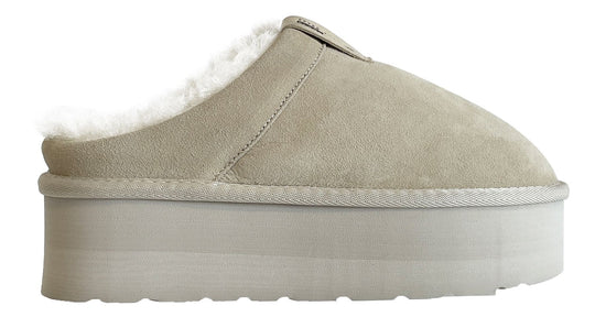 Adno Scarpe Maxi Lull Slide 5.0 1000 W Sheep Skin Suede Cloud Donna Grigio