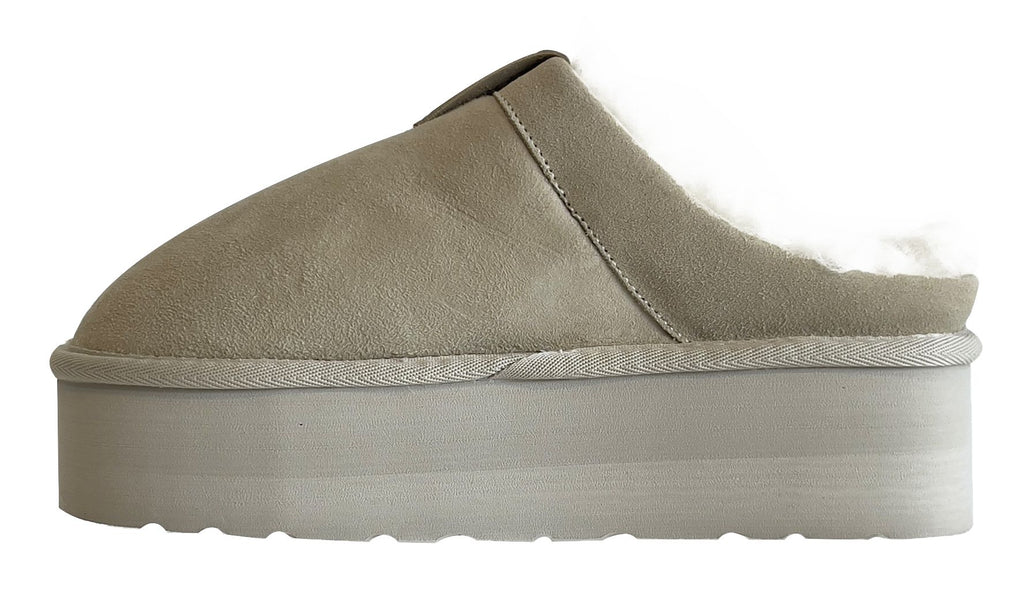 Adno Scarpe Maxi Lull Slide 5.0 1000 W Sheep Skin Suede Cloud Grigio Donna - 3