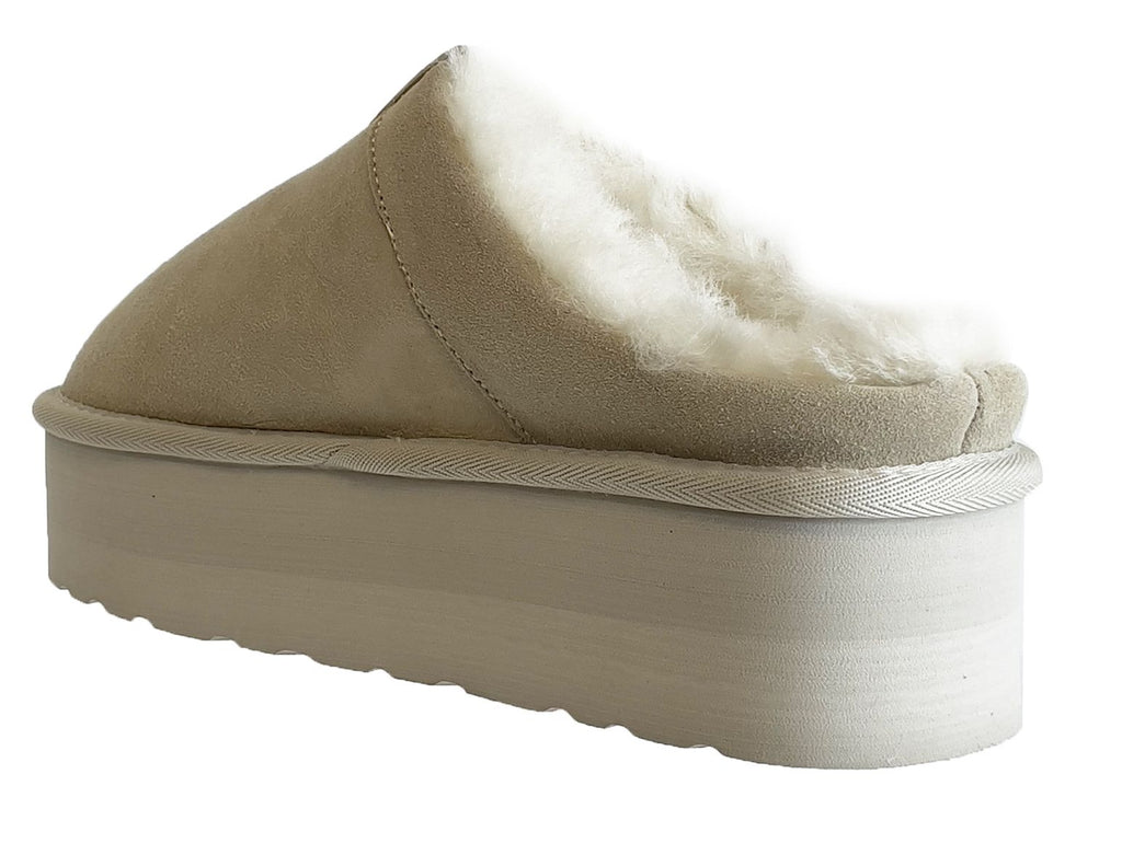 Adno Scarpe Maxi Lull Slide 5.0 1000 W Sheep Skin Suede Cloud Grigio Donna - 5