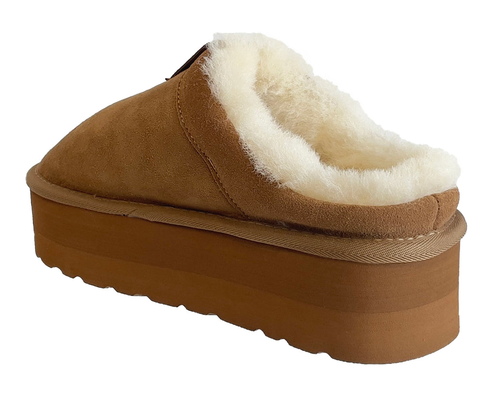 Adno Scarpe Maxi Lull Slide 5.0 1000 W Sheep Skin Suede Chestnut Marrone Donna - 4