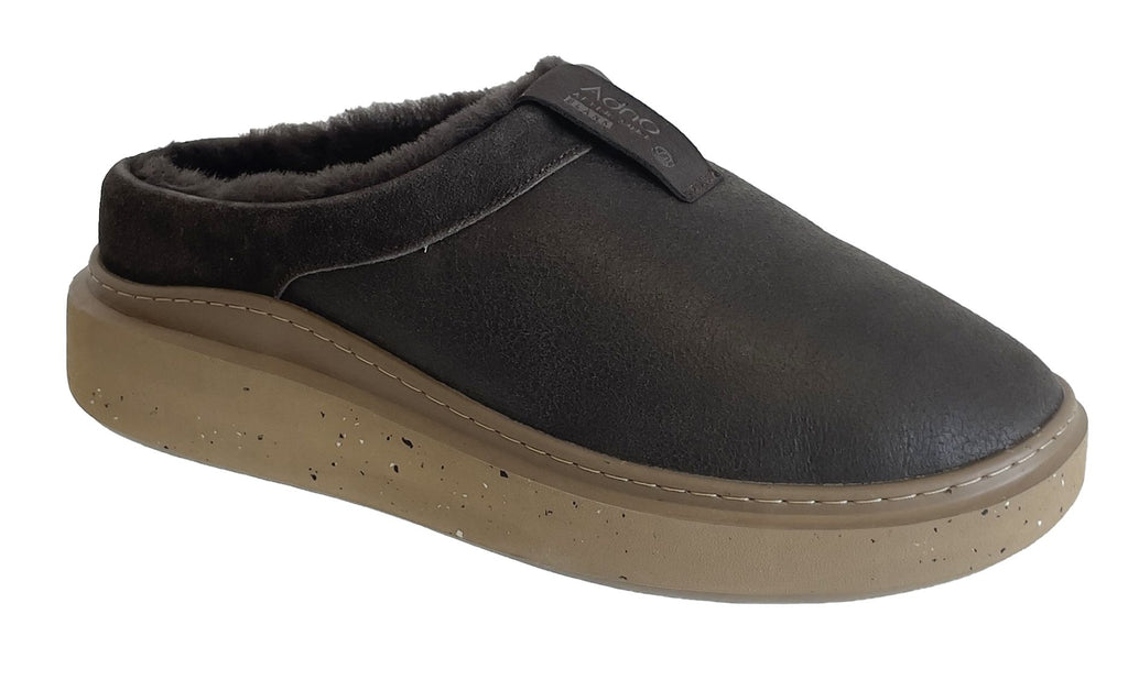 Adno Scarpe Blank Slide 1003 M Sheep Skin Coffee Nero Uomo - 4