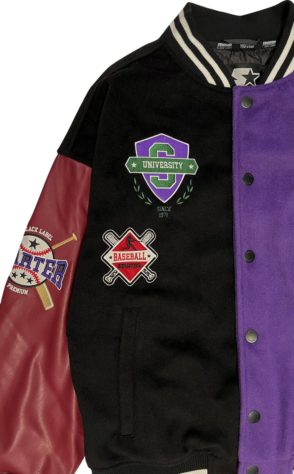Starter Giacca Bomber Varsity Jacket Patch Multicolor Multicolore Uomo - 3