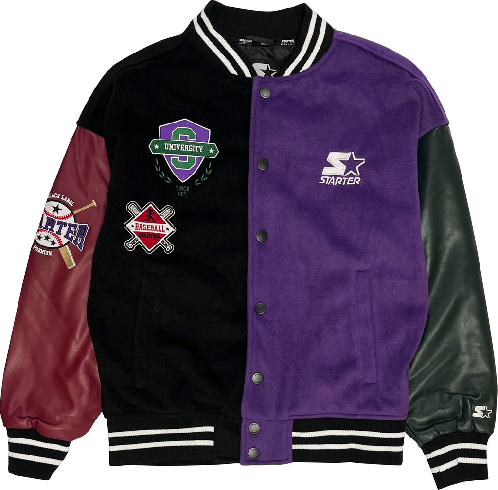 Starter Giacca Bomber Varsity Jacket Patch Multicolor Multicolore Uomo - 1