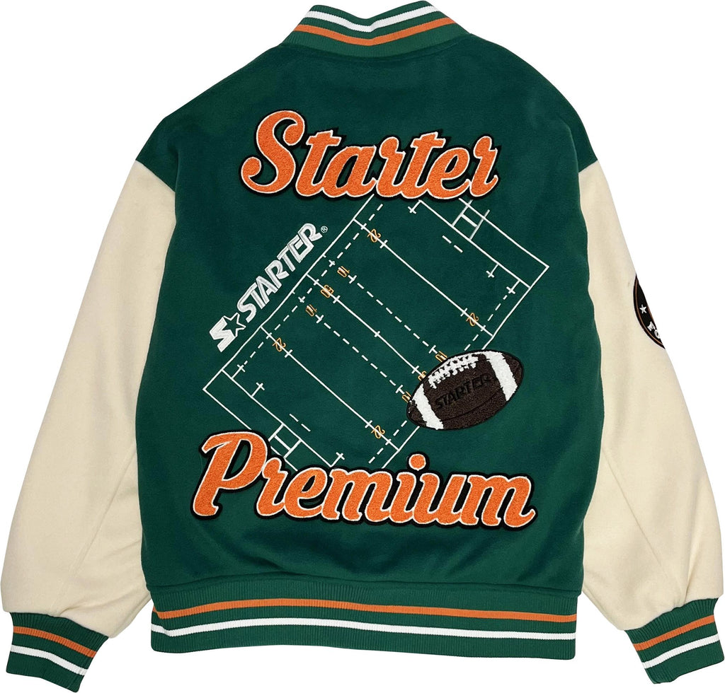 Starter Giacca Bomber Varsity Jacket Patch Verde Campione Uomo - 2