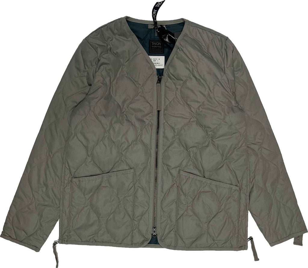 Taion Giacca Military W-zip V Neck Down Jacket Dark Sage Green Verde Uomo - 1