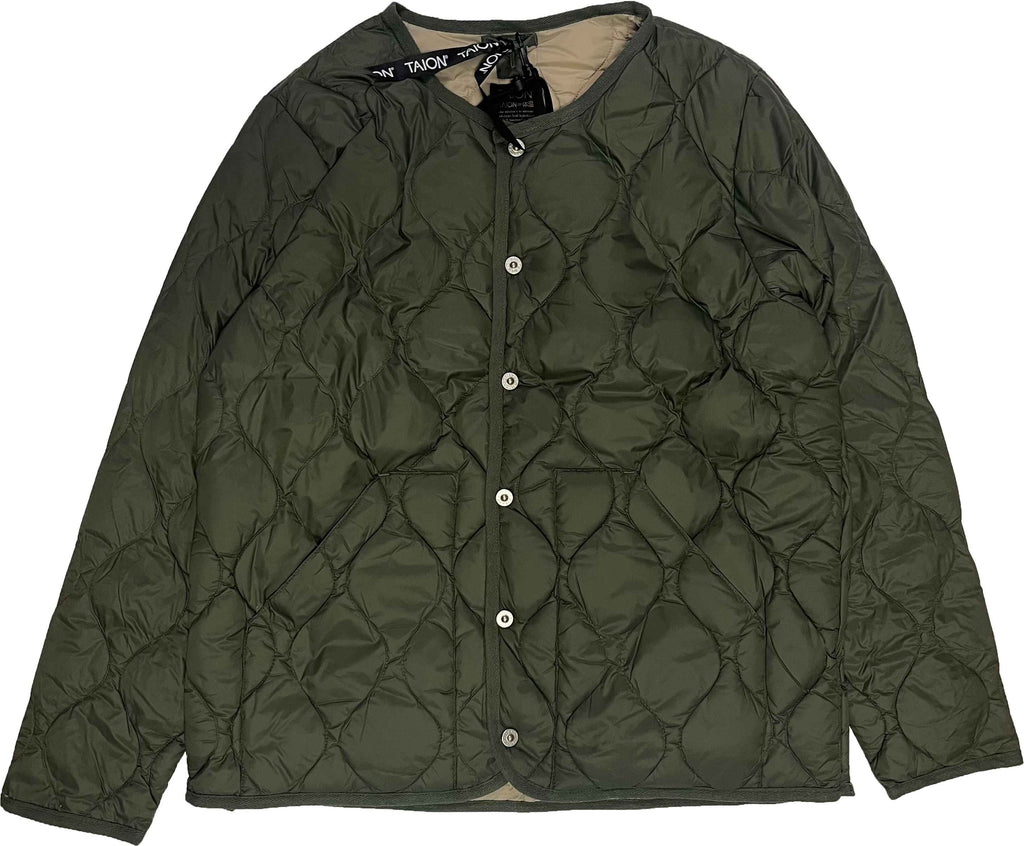Taion Giacca Military Crew Neck Down Jacket Olive Verde Uomo - 1