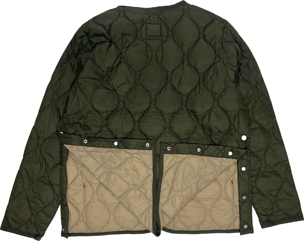 Taion Giacca Military Crew Neck Down Jacket Olive Verde Uomo - 3