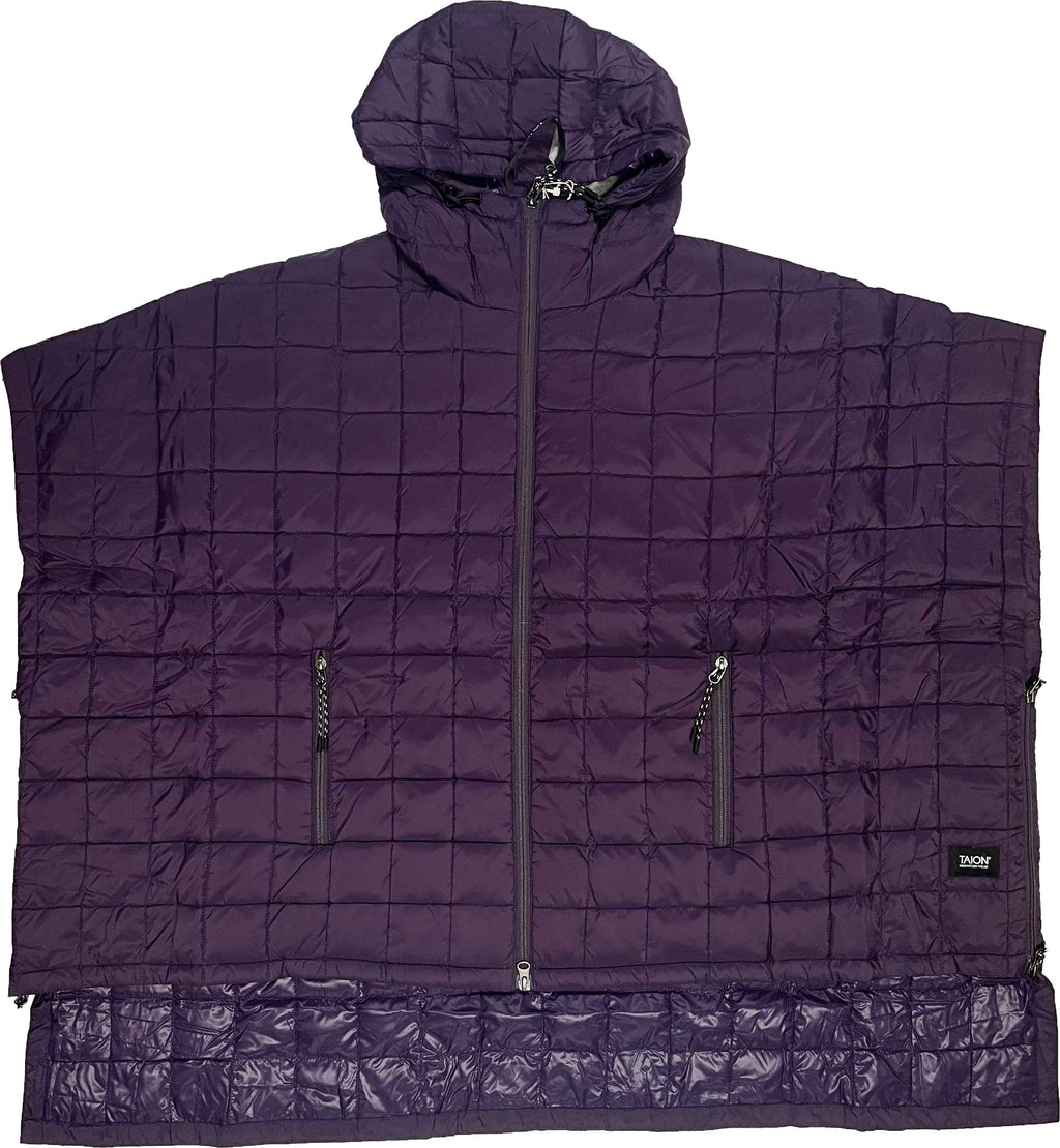 Taion Giacca Mountain Open Front Poncho Dark Purple Viola Uomo - 1