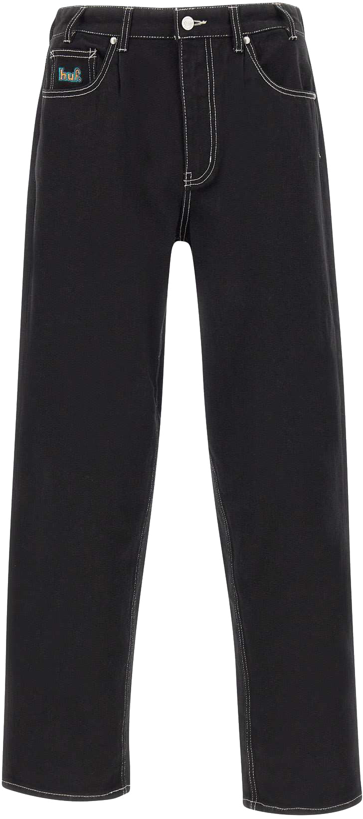 Huf Jeans Cromer Pant Black White Nero Uomo - 1