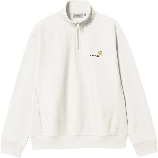Carhartt Wip Felpa Half Zip American Script Sweat Wax Uomo Bianco