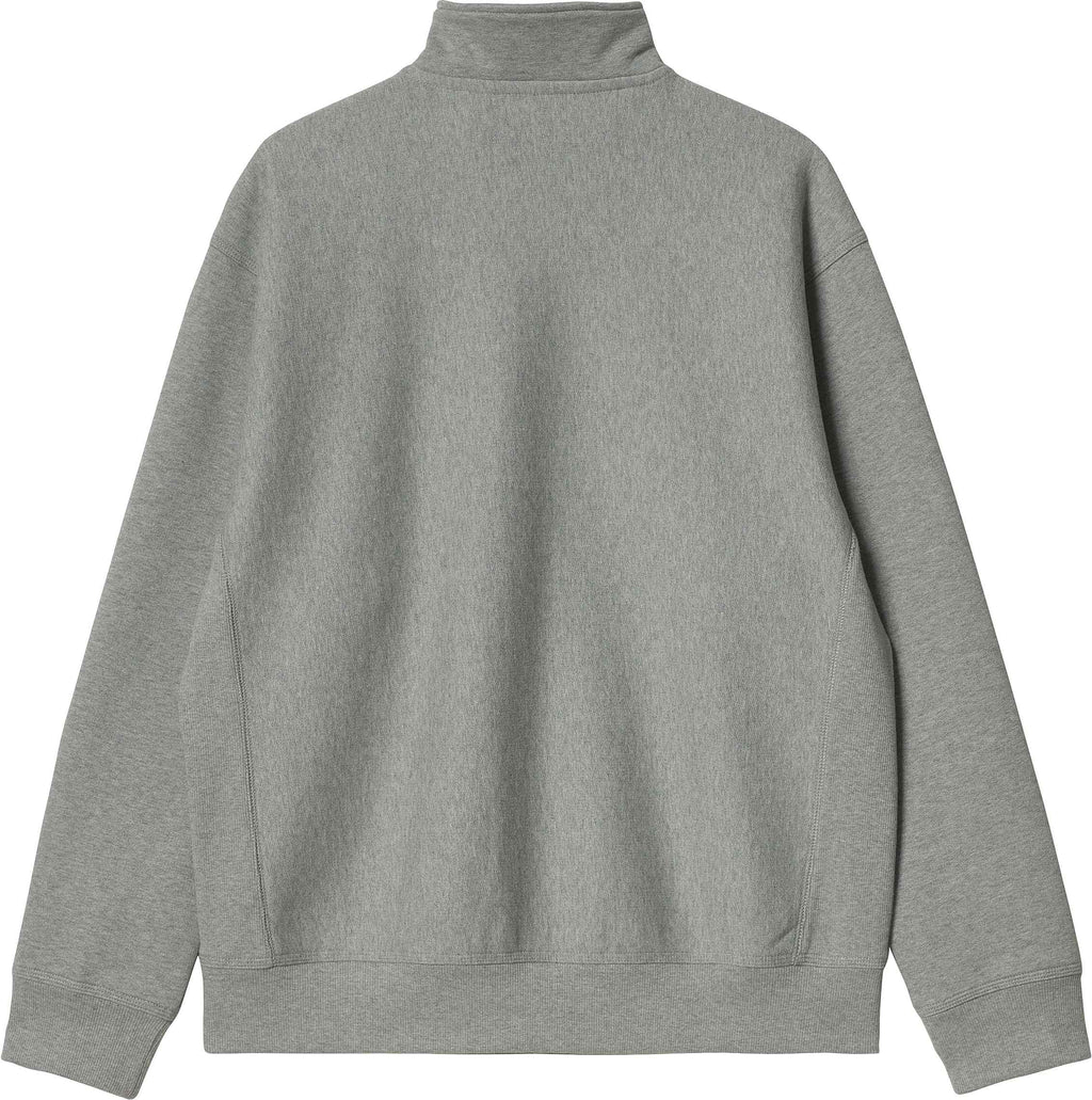 Carhartt Wip Felpa Half Zip American Script Sweat Grey Heather Grigio Uomo - 2