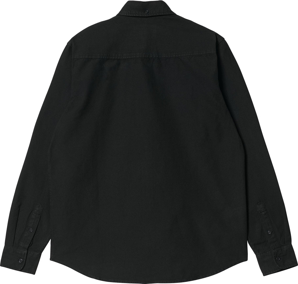 Carhartt Wip Camicia L/s Bolton Shirt Black Garment Dyed Nero Uomo - 2