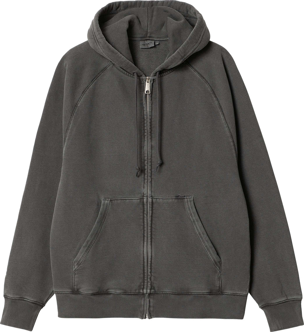 Carhartt Wip Felpa Hooded Taos Jacket Flint Garment Dyed Grigio Uomo - 1