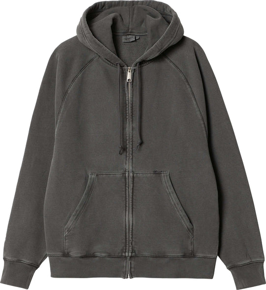 Carhartt Wip Felpa Hooded Taos Jacket Flint Garment Dyed Uomo Grigio