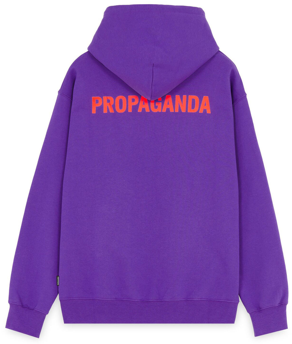 Propaganda Felpa Logo Hoodie Violet Viola Uomo - 2