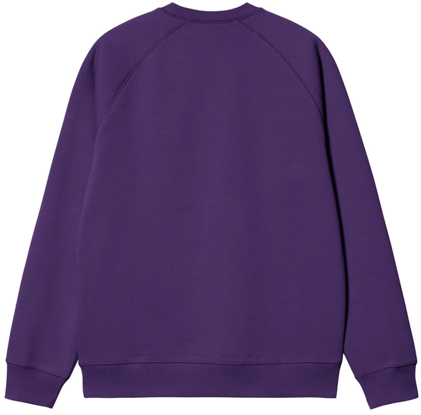 Carhartt Wip Felpa Chase Sweat Tyrian Gold Viola Uomo - 2