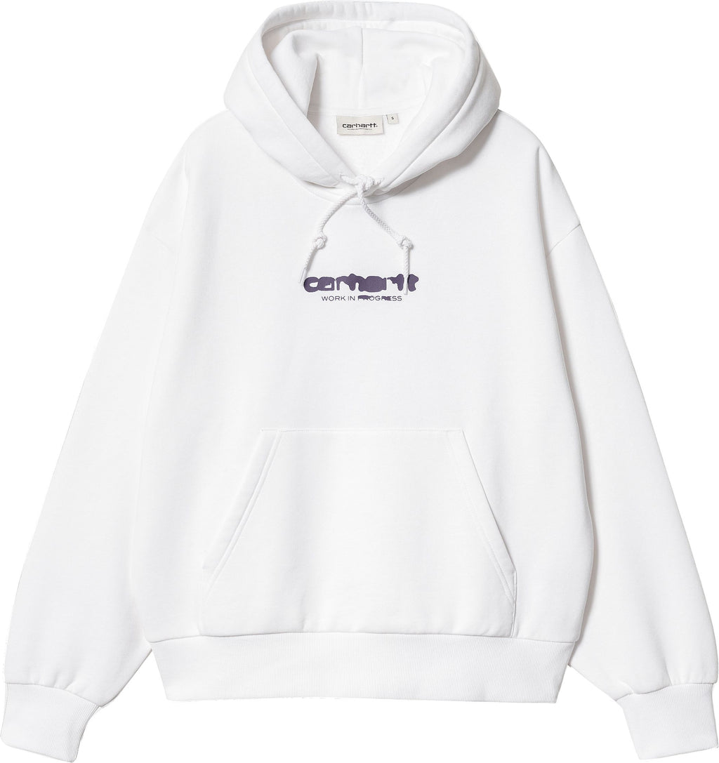 Carhartt Wip Felpa W Hooded Ink Bleed Sweat White Tyrian Bianco Donna - 1