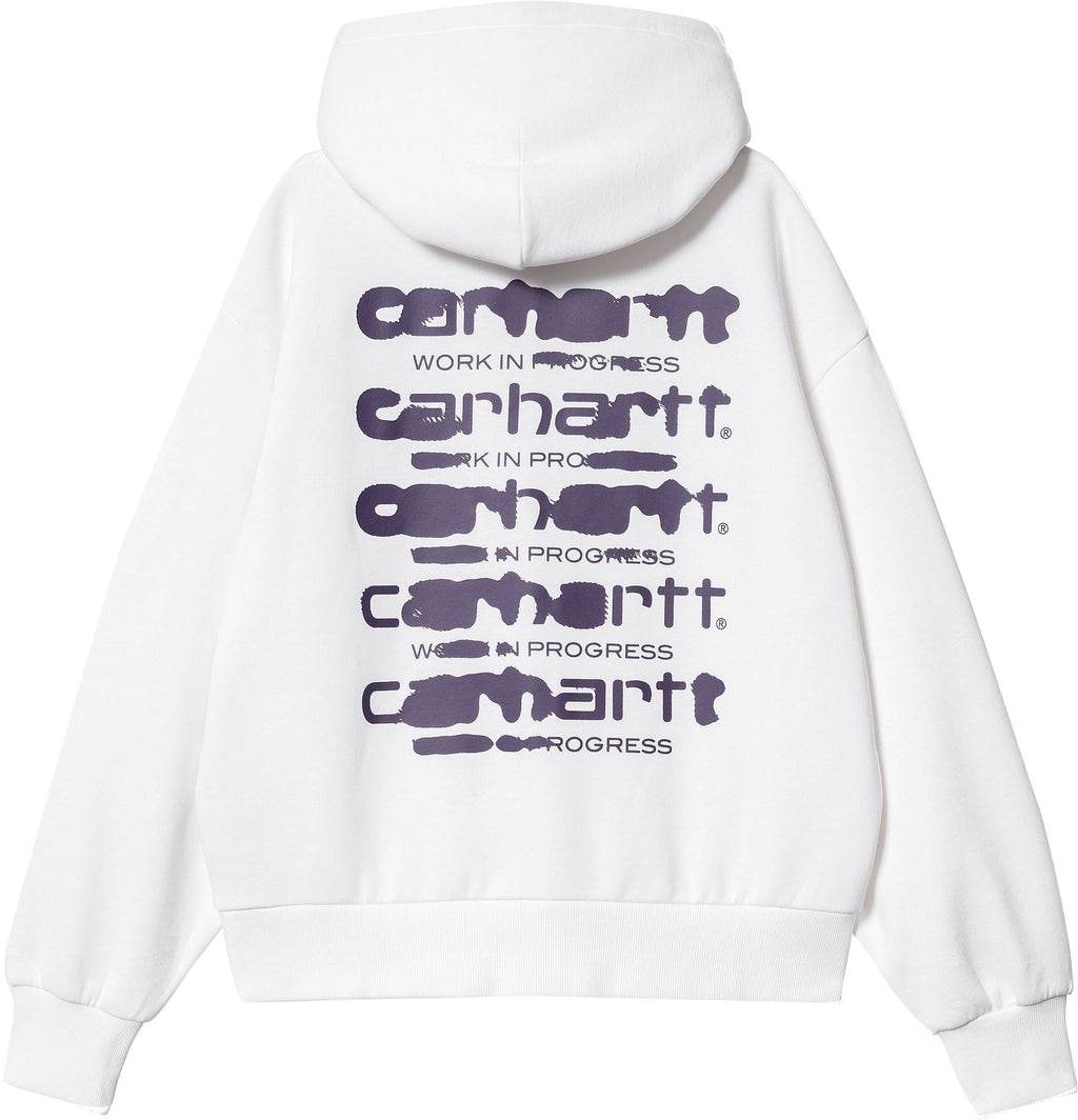 Carhartt Wip Felpa W Hooded Ink Bleed Sweat White Tyrian Bianco Donna - 2