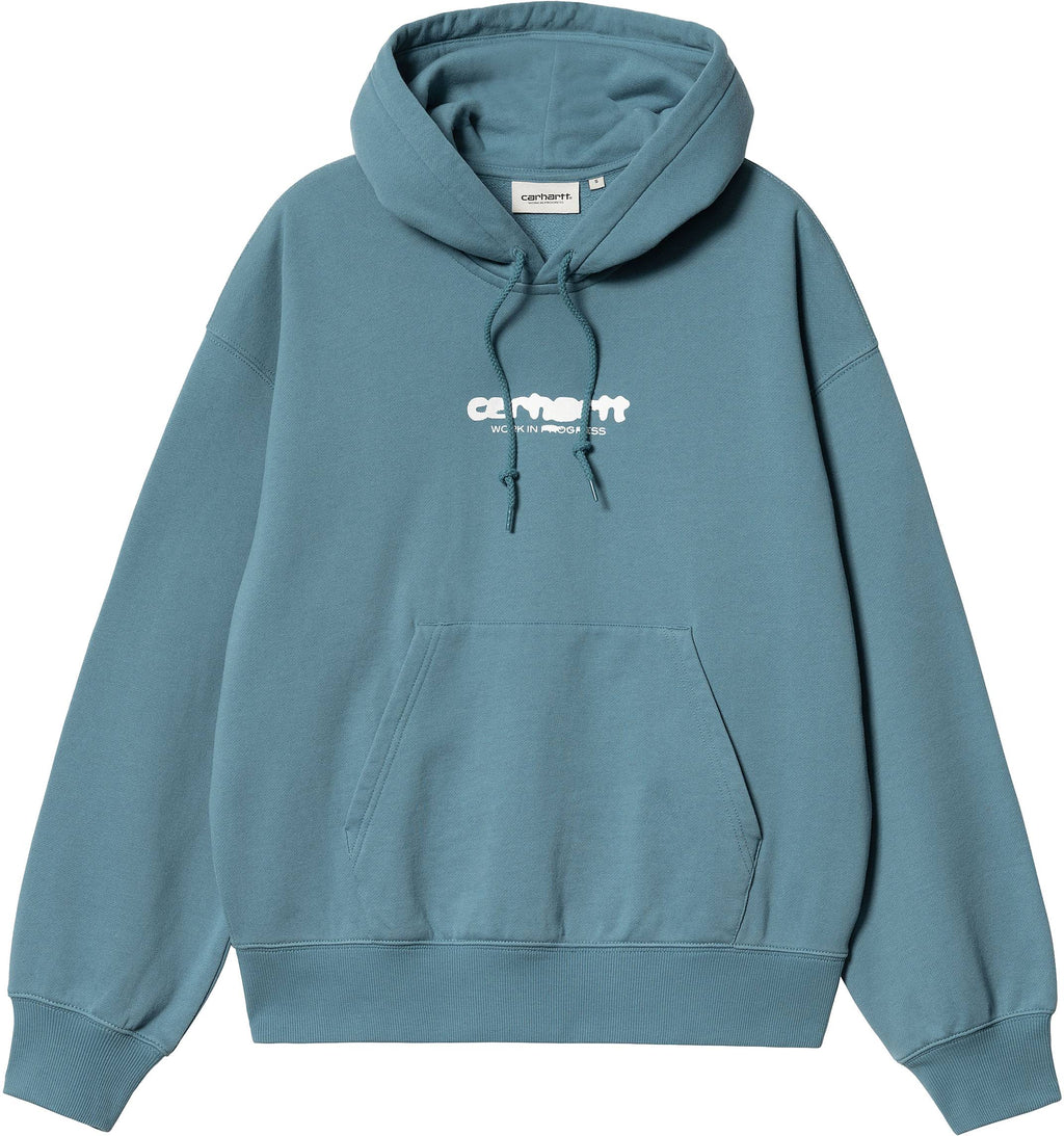 Carhartt Wip Felpa W Hooded Ink Bleed Sweat Vancouver Blue White Donna - 1